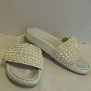Jimmy Choo Sandals Woman Size 37 White Beach Pool Travel Top Slide On Sandals